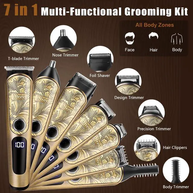 Alt view image 7 of 7 - Gifts for Men, Beard Trimmer with Charging Stand, IPX7 Waterproof Electric Razor Shavers for Men, Clippers for Hair Cutting, Mens Grooming Kit for Mustache Nose Facial Body