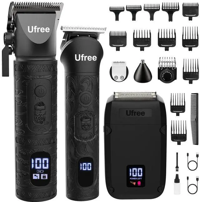 Main image of Beard Trimmer, Hair Clippers Mens Shaver Electric Razor, Hair Trimmer for Men Cordless Barber Clippers and Trimmers Set, Hair Cutting Kit for Men Grooming Gifts, Black