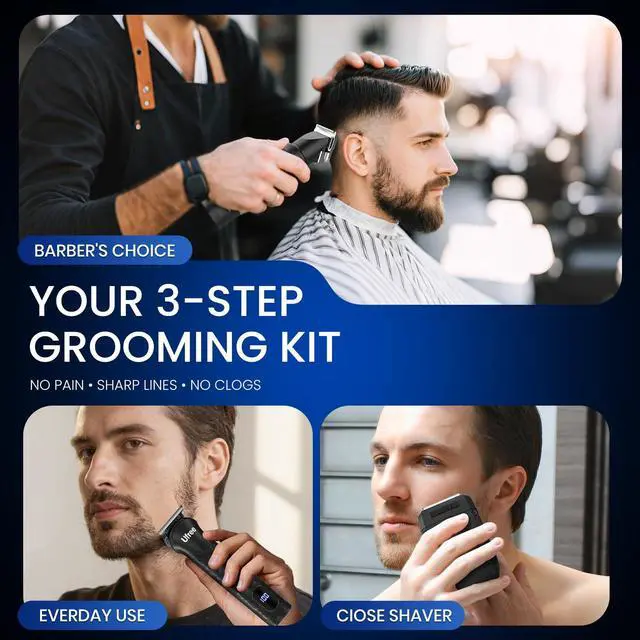 Alt view image 7 of 7 - Beard Trimmer, Hair Clippers Mens Shaver Electric Razor, Hair Trimmer for Men Cordless Barber Clippers and Trimmers Set, Hair Cutting Kit for Men Grooming Gifts, Black