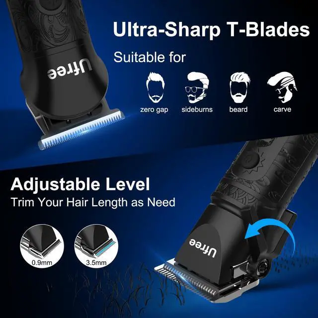 Alt view image 5 of 7 - Beard Trimmer, Hair Clippers Mens Shaver Electric Razor, Hair Trimmer for Men Cordless Barber Clippers and Trimmers Set, Hair Cutting Kit for Men Grooming Gifts, Black