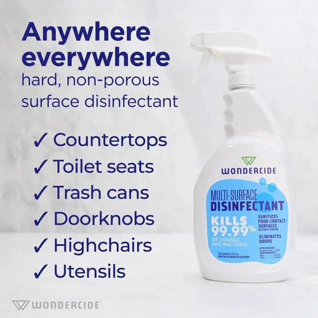 Alt view image 4 of 7 - Multi-Surface Disinfectant Spray - Kills 99.99% Viruses & Bacteria - Fragrance Free Cleaner with Hypochlorous Acid for Home, Kitchen, Pet Areas - 32 fl oz
