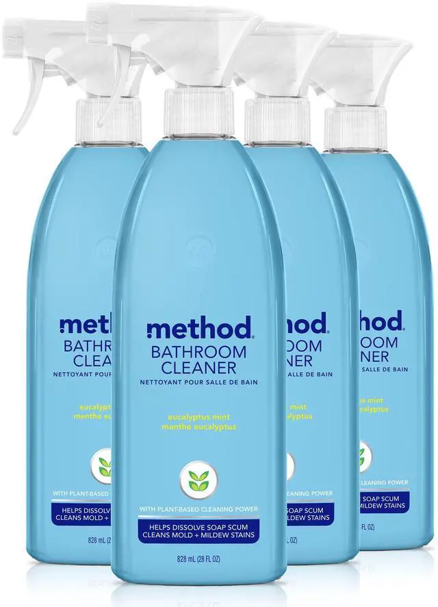 Main image of Bathroom Cleaner, Removes Mold + Mildew Stains, Eucalyptus Mint, 28 Fl Oz (Pack of 4)