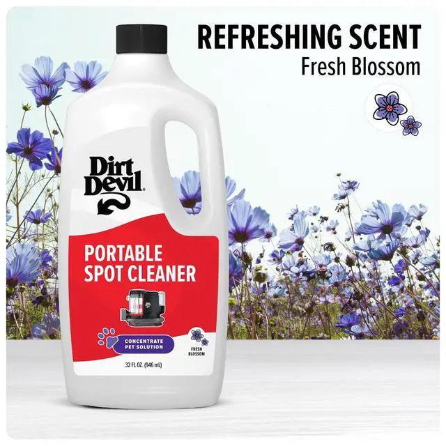 Alt view image 7 of 7 - Pet Portable Spot Cleaner Solution, 32 oz., Fresh Blossom Scent, Upholstery and Carpet Shampoo Solution, Eliminates Pet Messes and Odors, Pair with Dirt Devil Portable Spot Cleaners