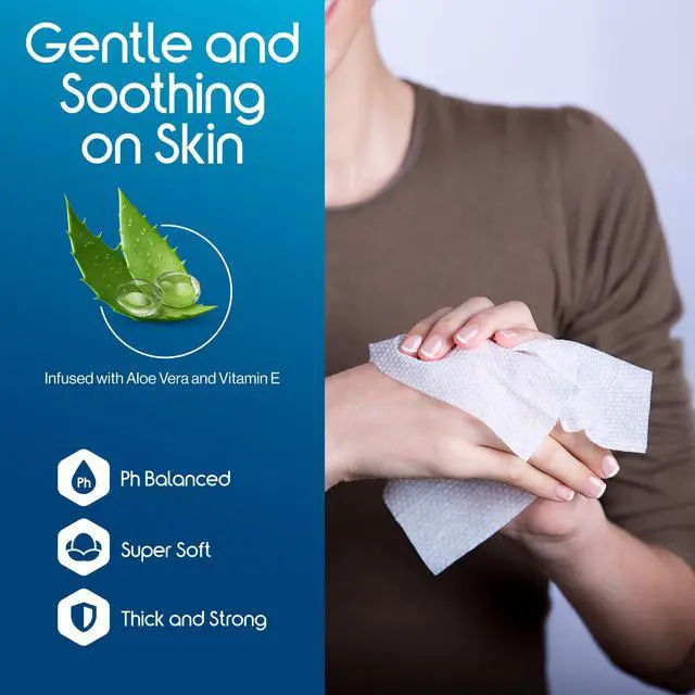 Alt view image 4 of 7 - Adult Wet Wipes, Wash Cloths | Adult Wipes for Incontinence & Cleansing for Elderly, 8"x12" (50 Count (Pack of 1))