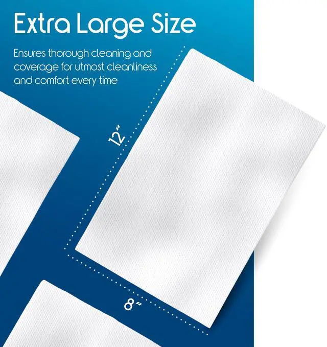 Alt view image 3 of 7 - Adult Wet Wipes, Wash Cloths | Adult Wipes for Incontinence & Cleansing for Elderly, 8"x12" (50 Count (Pack of 1))