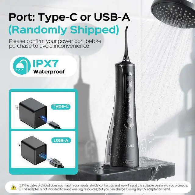 Alt view image 2 of 7 - ADA Accepted C50 Portable Water Flosser for Teeth: 4 Modes & 5 Intensity Levels Professional Electric Dental Pick for Sensitive Gums, Braces & Orthodontic - Cordless for Travel Use, BPA-Free