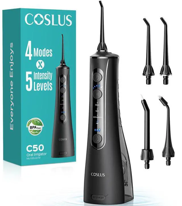 Main image of ADA Accepted C50 Portable Water Flosser for Teeth: 4 Modes & 5 Intensity Levels Professional Electric Dental Pick for Sensitive Gums, Braces & Orthodontic - Cordless for Travel Use, BPA-Free