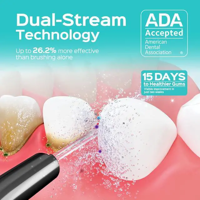 Alt view image 3 of 7 - ADA Accepted C50 Portable Water Flosser for Teeth: 4 Modes & 5 Intensity Levels Professional Electric Dental Pick for Sensitive Gums, Braces & Orthodontic - Cordless for Travel Use, BPA-Free