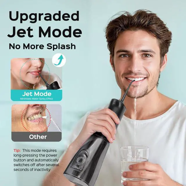 Alt view image 5 of 7 - ADA Accepted C50 Portable Water Flosser for Teeth: 4 Modes & 5 Intensity Levels Professional Electric Dental Pick for Sensitive Gums, Braces & Orthodontic - Cordless for Travel Use, BPA-Free