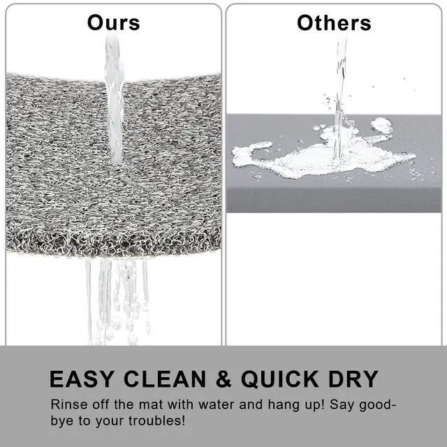 Alt view image 4 of 6 - Nonslip Bathtub Mat, Anti Slip Bath Mat 0.6" Extra Thick, Quick Dry Bath Tub Anti Slip Shower Mat, Loofah Non-Slip Bath Mat for Tub Bathroom Pool Kitchen Entryway Home Hotel(Grey 16x39)