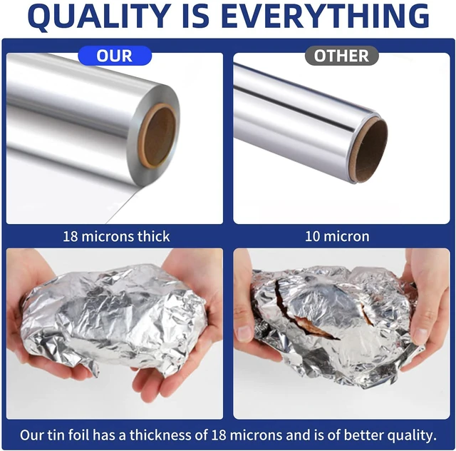 Alt view image 3 of 7 - Aluminum Foil Wrap 75 Feet Long Heavy Duty Food Foil Wrap Kitchen Rap Suitable for Cooking, Roasting, Baking,BBQ and Family Parties (2 PACK)