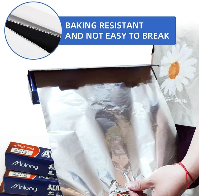 Alt view image 6 of 7 - Aluminum Foil Wrap 75 Feet Long Heavy Duty Food Foil Wrap Kitchen Rap Suitable for Cooking, Roasting, Baking,BBQ and Family Parties (2 PACK)