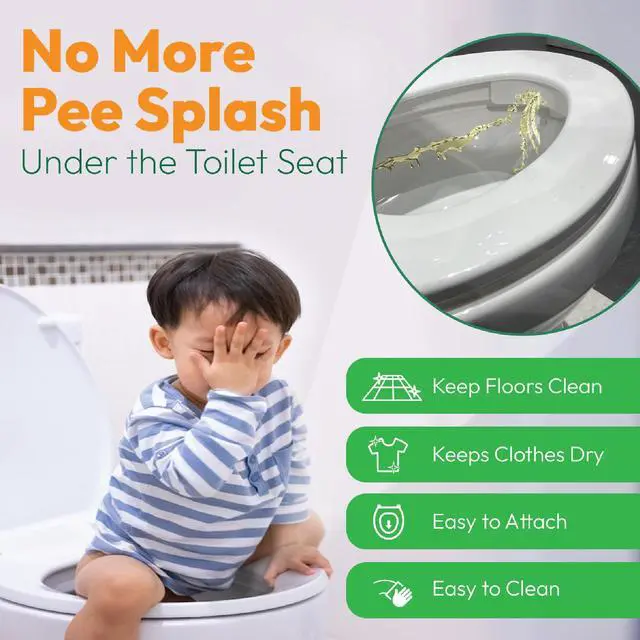 Alt view image 2 of 7 - Toilet Seat Urine Guard (1-Pack) - Pee Splash Guard for Potty-Training Kids, Adults, Seniors & Special Needs Individuals - Fits Round, Elongated & Curved Toilet Seats
