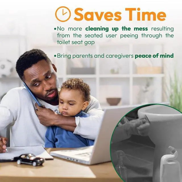 Alt view image 6 of 7 - Toilet Seat Urine Guard (1-Pack) - Pee Splash Guard for Potty-Training Kids, Adults, Seniors & Special Needs Individuals - Fits Round, Elongated & Curved Toilet Seats