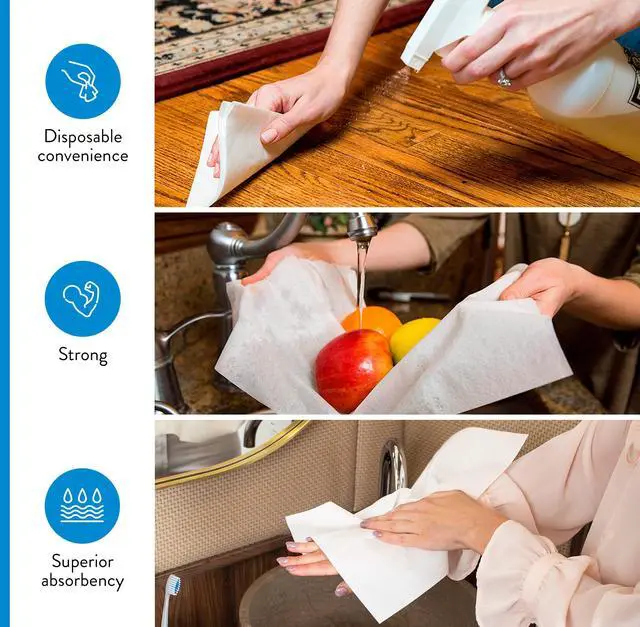 Alt view image 4 of 7 - Disposable Napkins Premium Guest Towel Napkins, Soft Linen-Feel Guest Towels for Bathroom, Disposable Hand Towels for Kitchen & Entertaining, White 12 x 17 (200 Count-Smooth)