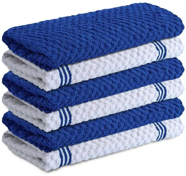 Main image of 100% Cotton Kitchen Towels - 15x25 Inch Ultra Soft Tea Towel, Super Absorbent Terry Dish Towels for Kitchen Linens |Blue|