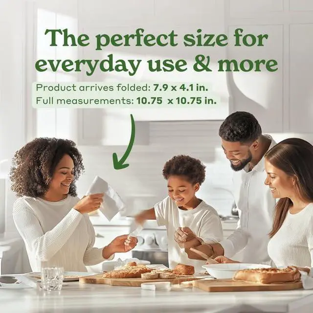 Alt view image 6 of 7 - Tree Free Napkins, 4 Packs of 250, 1000 Total Napkins, Sustainable & Disposable Kitchen Napkin