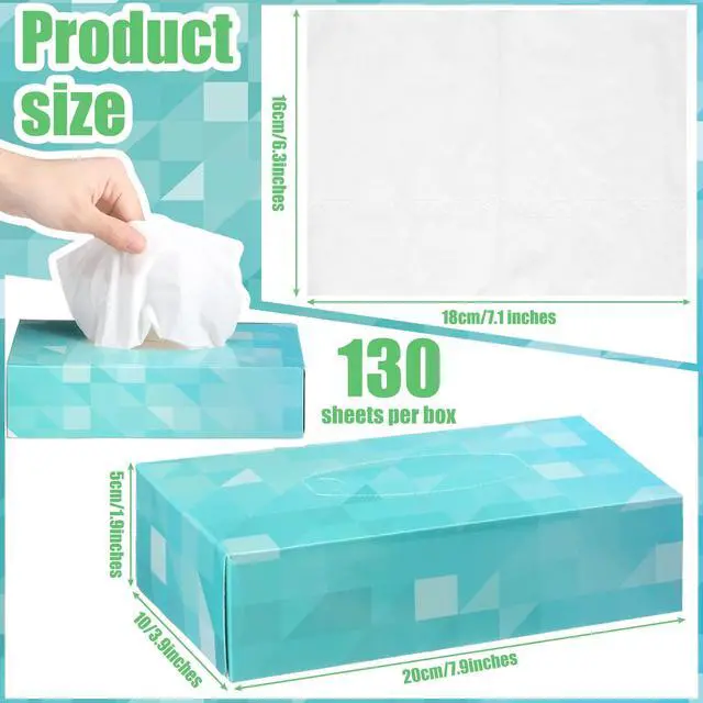 Alt view image 3 of 7 - 12 Packs Graduation Facial Tissue Boxes 1560 Sheets Soft Facial Tissue Bulk for Teacher Classroom Spring 2 Ply 130 Sheets Disposable Travel Tissues Bulk for Weeding Car Kitchen(Single)