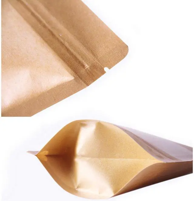 Alt view image 5 of 7 - 150 Count 5.9 x 8.6 Inch Kraft Paper Bags with Resealable Lock Seal Zipper &Transparent Window, Stand Up Food Bags