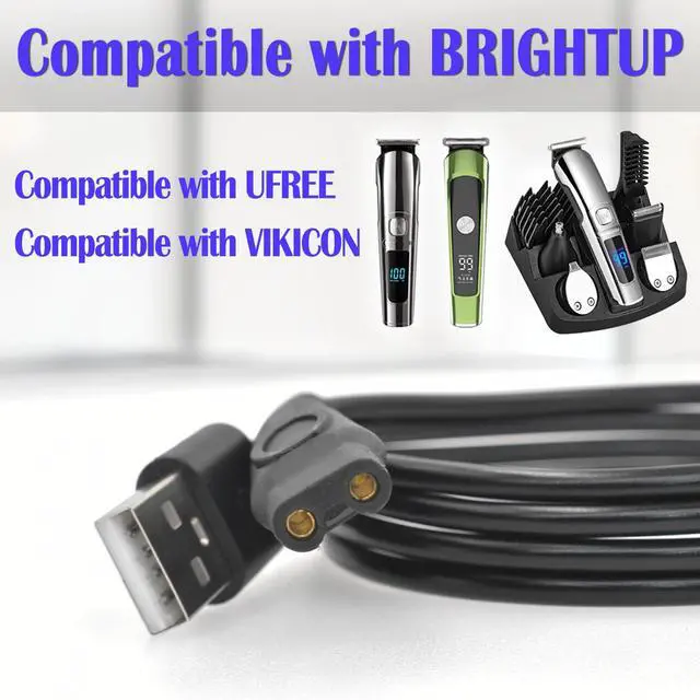 Alt view image 4 of 6 - Charger Cable Compatible with Ufree/Brightup/VIKICON Beard Trimmer All-in-one Multifunctional Grooming kit Hair Clippers USB Cable