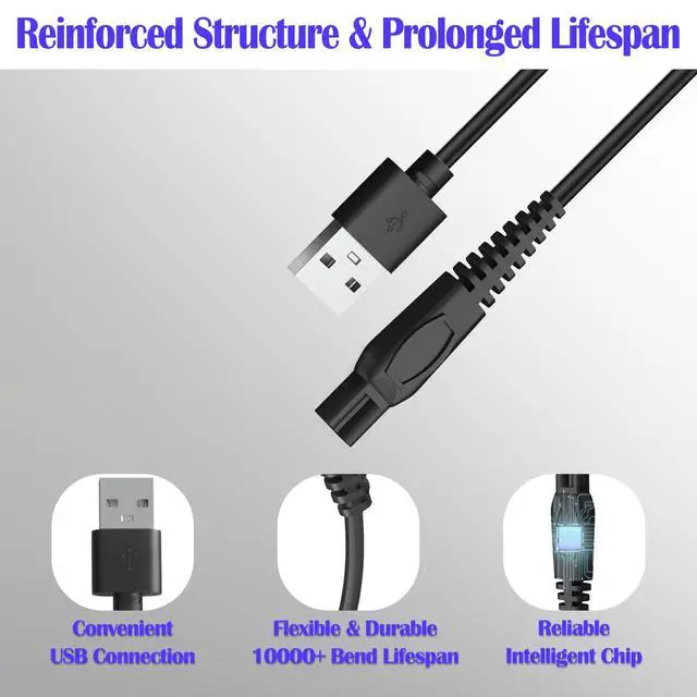 Alt view image 6 of 6 - Charger Cable Compatible with Ufree/Brightup/VIKICON Beard Trimmer All-in-one Multifunctional Grooming kit Hair Clippers USB Cable