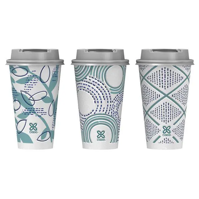 Alt view image 2 of 7 - To Go Paper Coffee Cups With Lids, 16 oz, 108 Count (6 packs of 18 cups), Disposable Insulated Paper Cups for On-The-Go Hot or Cold Beverages