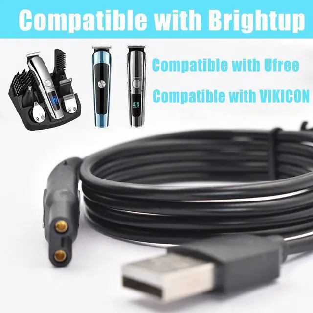 Alt view image 4 of 6 - Charger Cable Compatible with Ufree/Brightup/VIKICON Beard Trimmer All-in-one Multifunctional Grooming kit Hair Clippers USB Cable