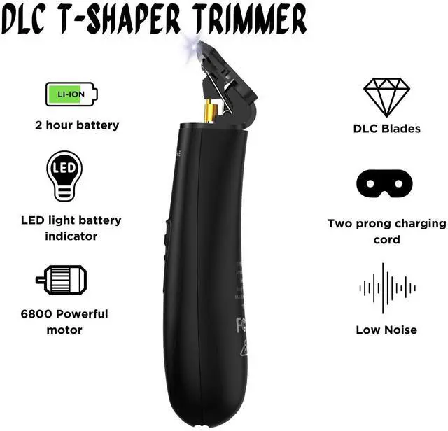 Alt view image 2 of 7 - T Shaper - Quiet Cordless Beard & Hair Trimmer for Men | 120 Min Runtime, Low Noise, Zero-Gap DLC Blade | Ideal for Sensitive Skin, Kids & Elderly | ST5206