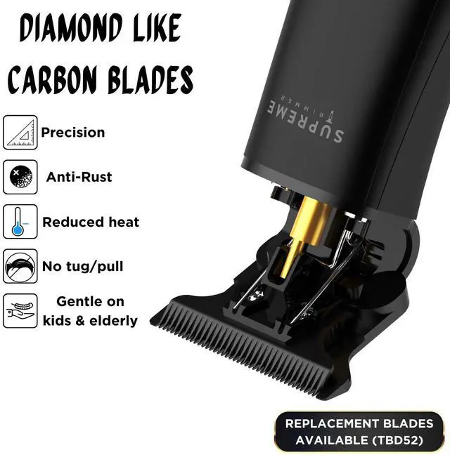 Alt view image 3 of 7 - T Shaper - Quiet Cordless Beard & Hair Trimmer for Men | 120 Min Runtime, Low Noise, Zero-Gap DLC Blade | Ideal for Sensitive Skin, Kids & Elderly | ST5206