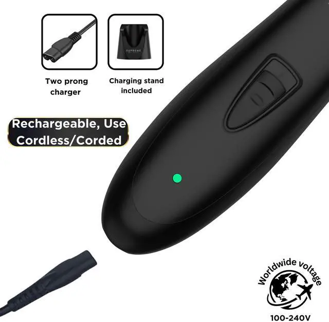 Alt view image 4 of 7 - T Shaper - Quiet Cordless Beard & Hair Trimmer for Men | 120 Min Runtime, Low Noise, Zero-Gap DLC Blade | Ideal for Sensitive Skin, Kids & Elderly | ST5206