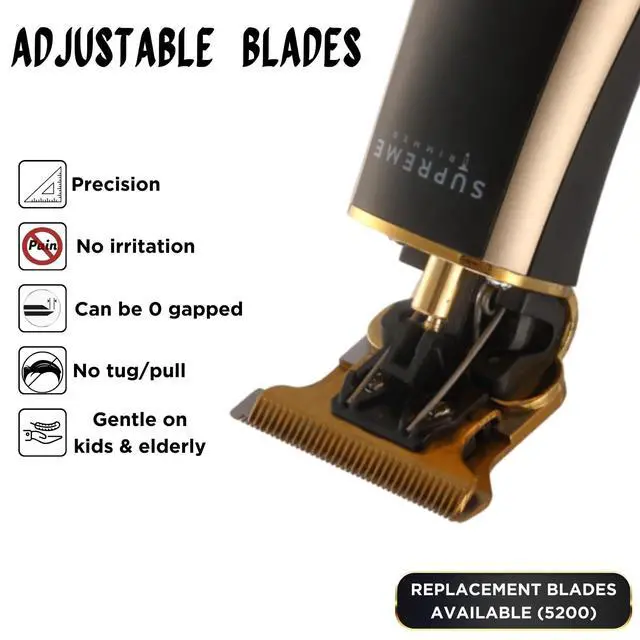 Alt view image 3 of 7 - T Shaper Professional Barber Trimmer | 90 Min Runtime, Low Noise Clippers for Men & Sensitive Skin | Cordless Zero Gap Beard Trimmer | ST5210