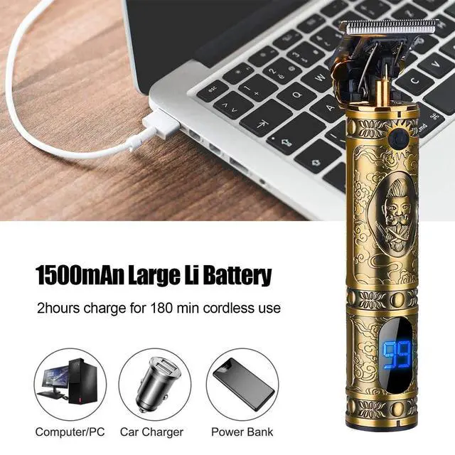 Alt view image 6 of 7 - Hair Clippers for Men, Professional Hair & Beard Trimmer for Men, Mustache Trimmer T-Blade Hair Liner Edgers, Gold Knight Close-Cutting Trimmers