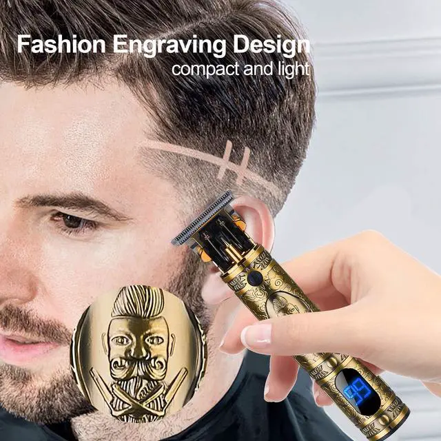 Alt view image 7 of 7 - Hair Clippers for Men, Professional Hair & Beard Trimmer for Men, Mustache Trimmer T-Blade Hair Liner Edgers, Gold Knight Close-Cutting Trimmers