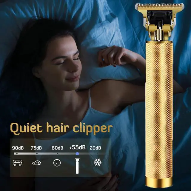 Alt view image 7 of 7 - Hair Clippers for Men, Hair Trimmer T Blade Trimmer Zero Gapped Trimmer, Cordless Rechargeable Beard Trimmer Shaver Hair Cutting Kit with Ear Spoon Tool Set (Gold)