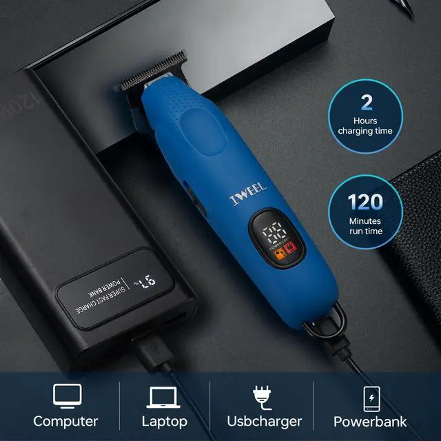 Alt view image 5 of 7 - Professional Beard Trimmer for Men - Electric Hair Clippers, Zero Gapped T-Blade Edgers, Cordless Rechargeable Mustache Trimmer Grooming Kit for Body
