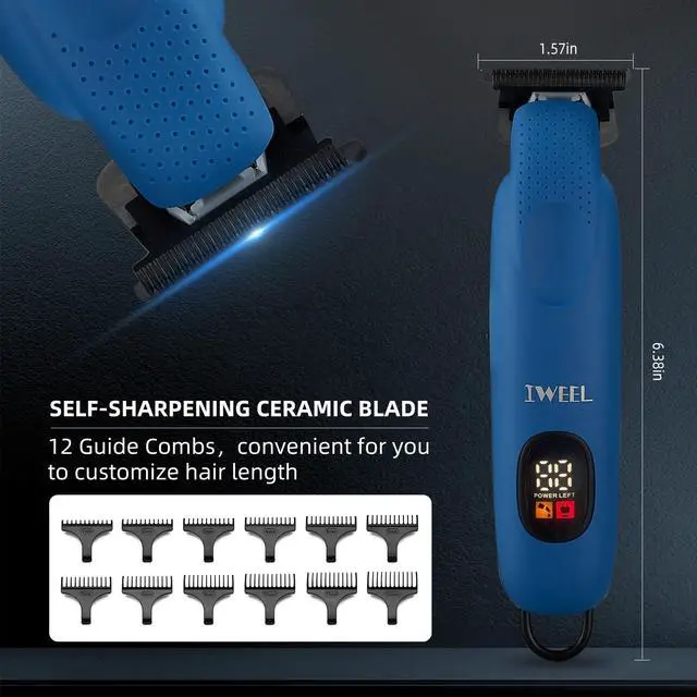 Alt view image 4 of 7 - Professional Beard Trimmer for Men - Electric Hair Clippers, Zero Gapped T-Blade Edgers, Cordless Rechargeable Mustache Trimmer Grooming Kit for Body