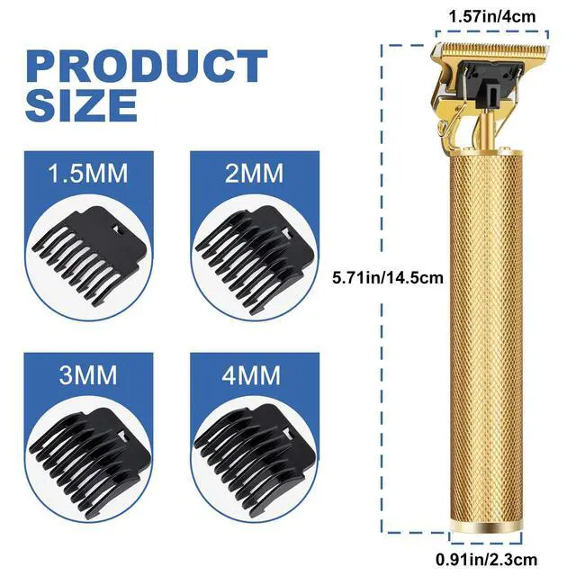 Alt view image 7 of 7 - Professional Beard Trimmer for Men, Cordless Rechargeable Hair Trimmer for Men,T-Blade Hair Clippers,Hair Cutting Kit with Guide Combs, Gifts for Men