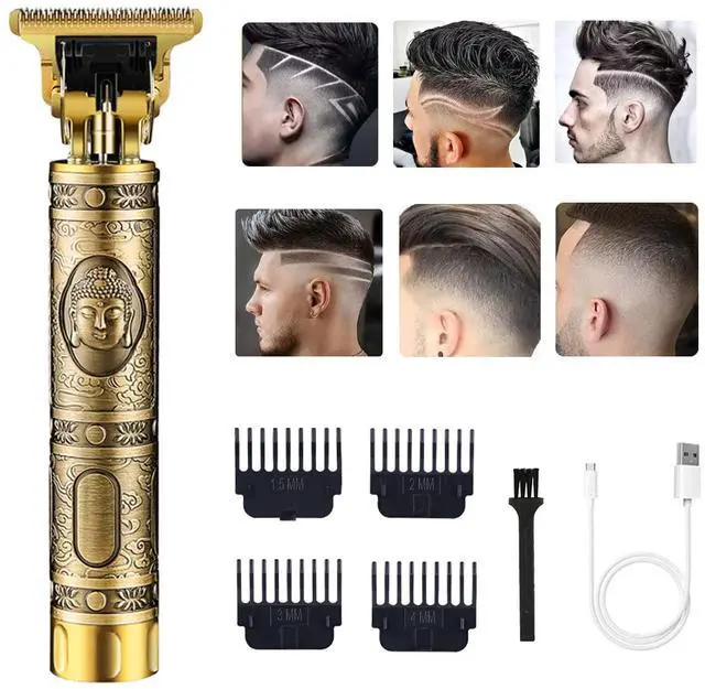 Main image of Hair Clippers for Men, Cordless Electric Hair Trimmer and Beard Shaver, T Blade Zero Gapped Edgers Clipper Hair Cutting Kit, Rechargeable, Gift for Father