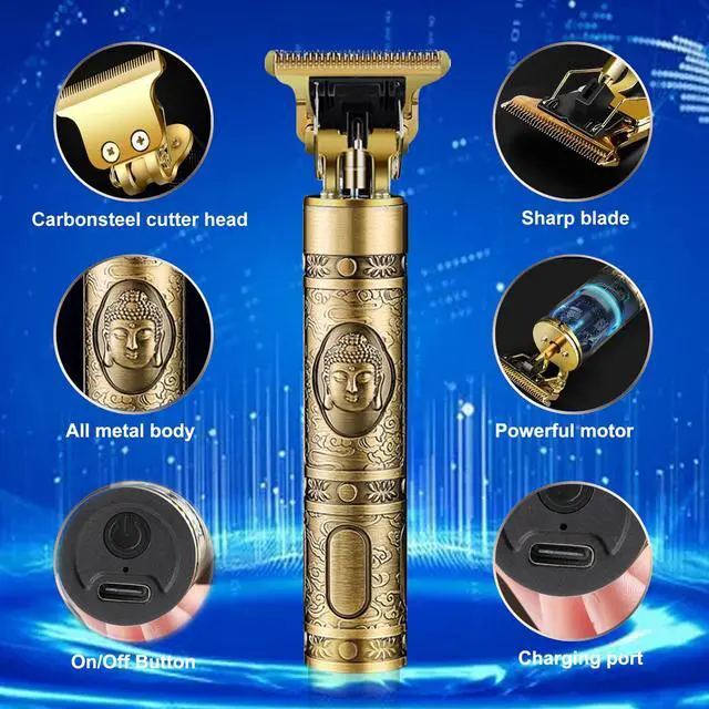 Alt view image 5 of 7 - Hair Clippers for Men, Cordless Electric Hair Trimmer and Beard Shaver, T Blade Zero Gapped Edgers Clipper Hair Cutting Kit, Rechargeable, Gift for Father