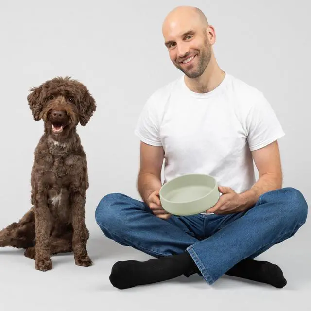 Alt view image 3 of 7 - Dog Water Bowl - The Perfect Dish No-Spill, Less Mess Non-Tippable Water & Food Bowl, Pure Silicone with Suction Cup Fits 5 Cups 7.5" Across x 2.25" Tall, Ideal for All Pets, Medium-Sage