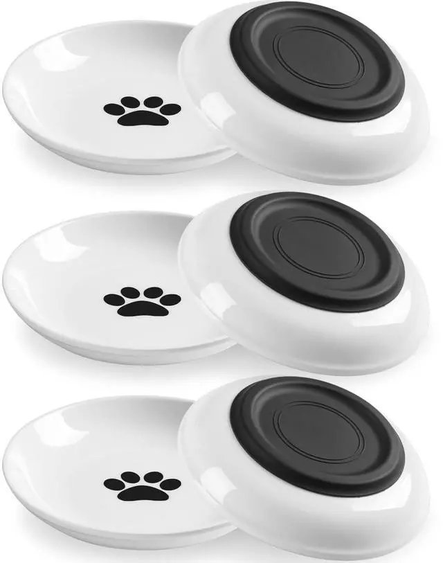 Main image of Cat Food Bowl,Healthy Ceramic Cat Bowls for Indoor Cats,Anti Whisker Fatigue Cats Dishes Set,Shallow Wide Kitten Plates for Food and Water,Non-Slip Silicone Bottom,6 Pack