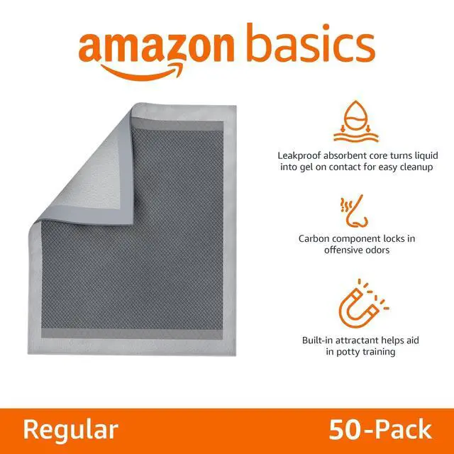 Alt view image 2 of 5 - Carbon Odor Control Dog and Puppy Pee Pads, 5-Layer Leak-Proof Super Absorbent, Quick-Dry Surface for Potty Training and Housebreaking, X-Large Size 28"x34", Gray, 50 Count