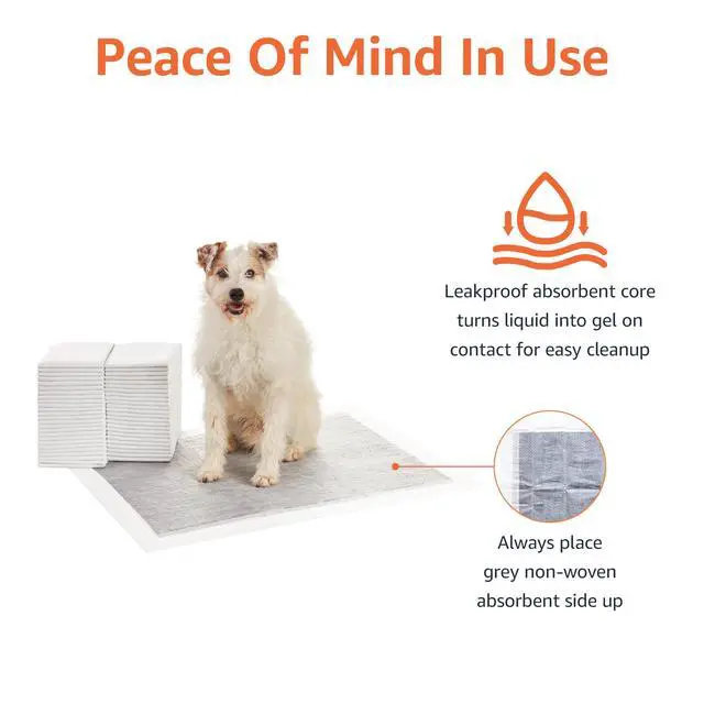 Alt view image 4 of 5 - Carbon Odor Control Dog and Puppy Pee Pads, 5-Layer Leak-Proof Super Absorbent, Quick-Dry Surface for Potty Training and Housebreaking, X-Large Size 28"x34", Gray, 50 Count