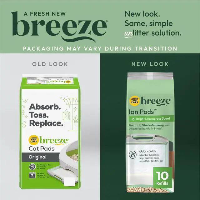 Alt view image 2 of 7 - Breeze Litter System Cat Pad Refills 10ct. Pack Tidy Cats Cat Litter Pads - 10 ct. Pouch
