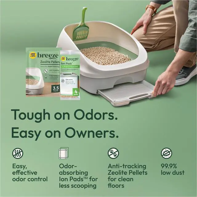 Alt view image 7 of 7 - Breeze Litter System Cat Pad Refills 10ct. Pack Tidy Cats Cat Litter Pads - 10 ct. Pouch