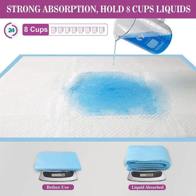 Alt view image 2 of 7 - Dog Pee Pads Extra Large 28"x34", X-Large Training Puppy Pee Pads Super Absorbent & Leak-Proof, XL Disposable Pet Piddle Pad and Potty Pads for Dogs, Puppies, Doggie (XLarge:28"*34"-40 Ct)
