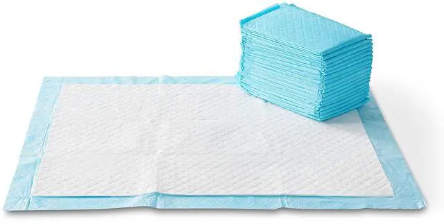 Main image of X-Large Heavy Duty Absorbent Puppy Potty Pads, Leak-Proof, Quick-Dry, Super Absorbent Gel Technology for Dog Training, 28 x 34 Inches, Blue & White, Pack of 50