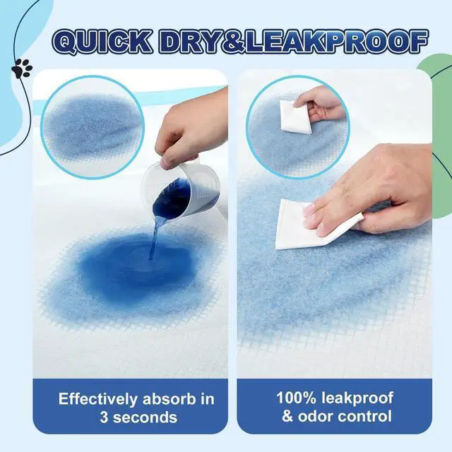 Alt view image 5 of 7 - Puppy Pads XL 100 Count, Dog Pee Pads Extra Large, 34"x28" Pee Pads for Dogs, X-Large Disposable Dog Training Pads Super Absorbent&Leak-Proof, Crate Potty Piddle Pads for Doggy, Pet Supplies