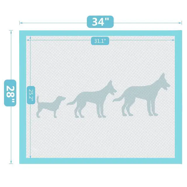 Alt view image 7 of 7 - Extra Large Pet Training and Puppy Pads Pee Pads for Dogs 28"x34" -40 Count Super Absorbent & Leak-Proof