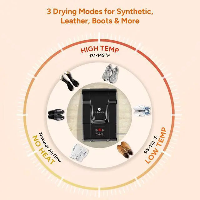 Alt view image 2 of 7 - Boot Dryer Shoe Dryer, Glove & Boot Warmer with Heat Blower, Portable Adjustable Rack and Timer, Folding Design & Quick Drying for Shoes, Gloves, Hats, Socks, Ski Boots